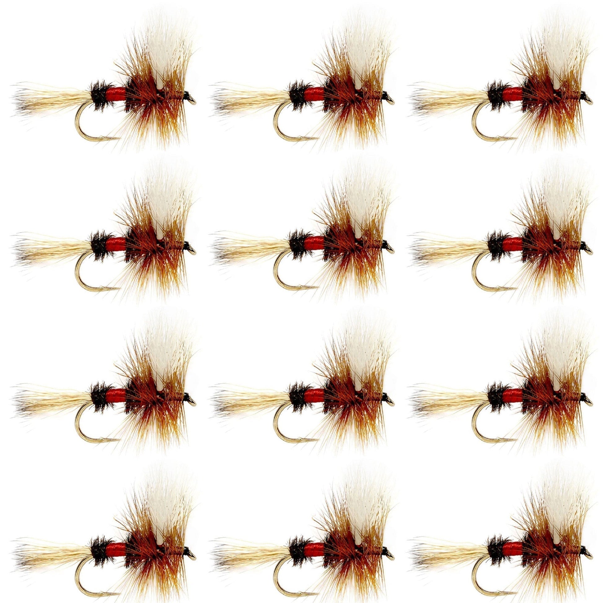 Classic Royal Wulff Trout Dry Flies - 12 Premium Size 16 Flies - Korvel