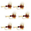 Barbless Royal Wulff Classic Hair Wing Dry Fly - 6 Flies Hook Size 12 - Korvel