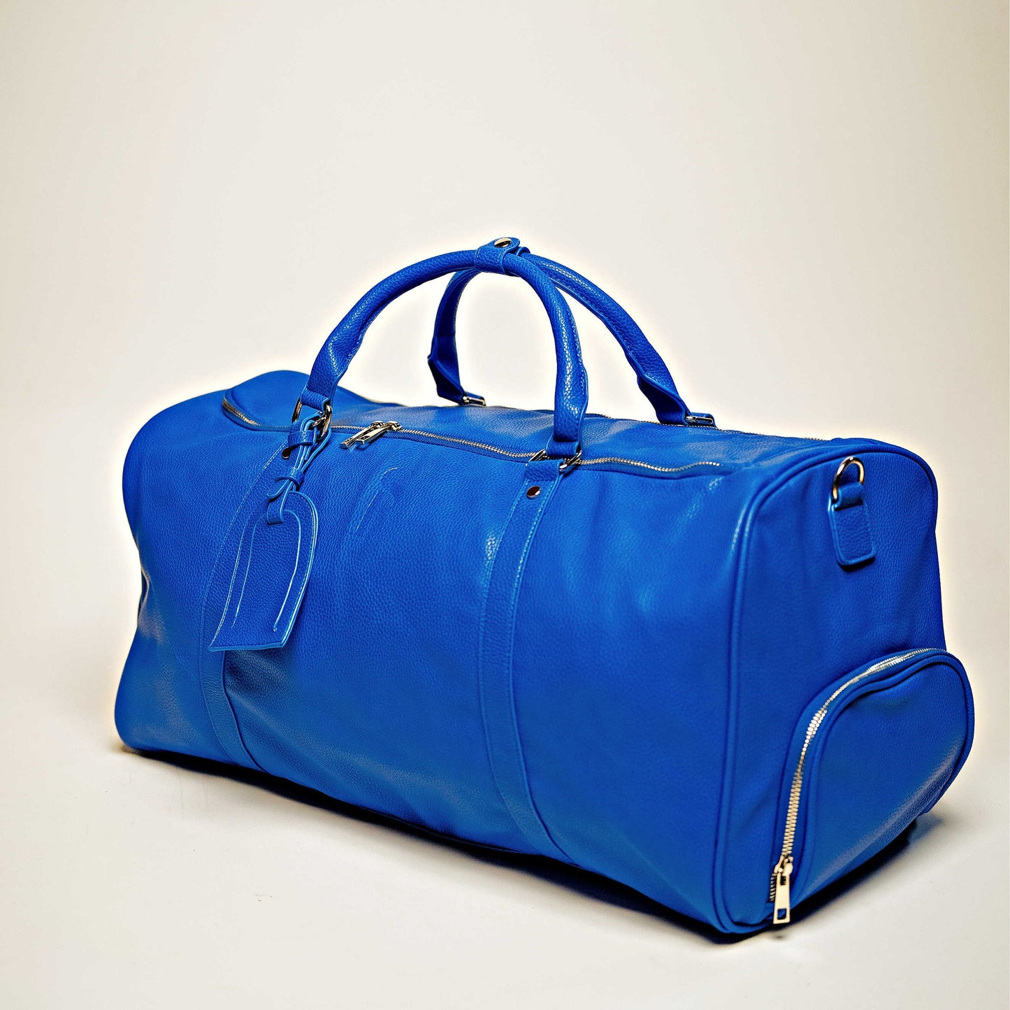 Royal Blue Leather Duffle Bag - Korvel