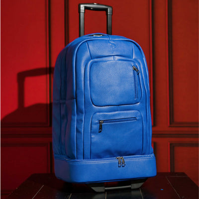 Royal Blue Leather Carry-On Roller Bag (Only 150 Made) - Korvel
