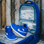 Royal Blue Leather Laptop Backpack (XL Design)