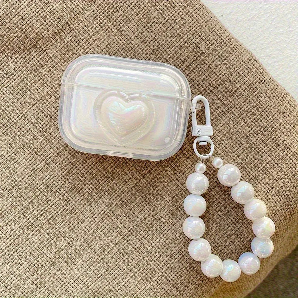 Transparent Headphone Case with Bead Bracelet