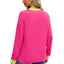 WIHOLL Haut Tunique à Manches Longues Rayé pour Femmes - Rose Fuchsia, X-Large