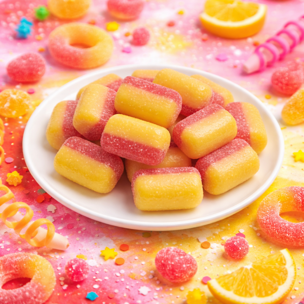 Bonbons durs sans sucre à la rhubarbe et à la crème anglaise Andy Anand - 25 pièces