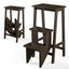 3-in-1 Rubber Wood Folding Step Stool Ladder - Brown