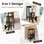 3-in-1 Rubber Wood Folding Step Stool Ladder - Brown
