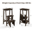 3-in-1 Rubber Wood Folding Step Stool Ladder - Brown