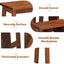 3-in-1 Rubber Wood Folding Step Stool Ladder - Coffee