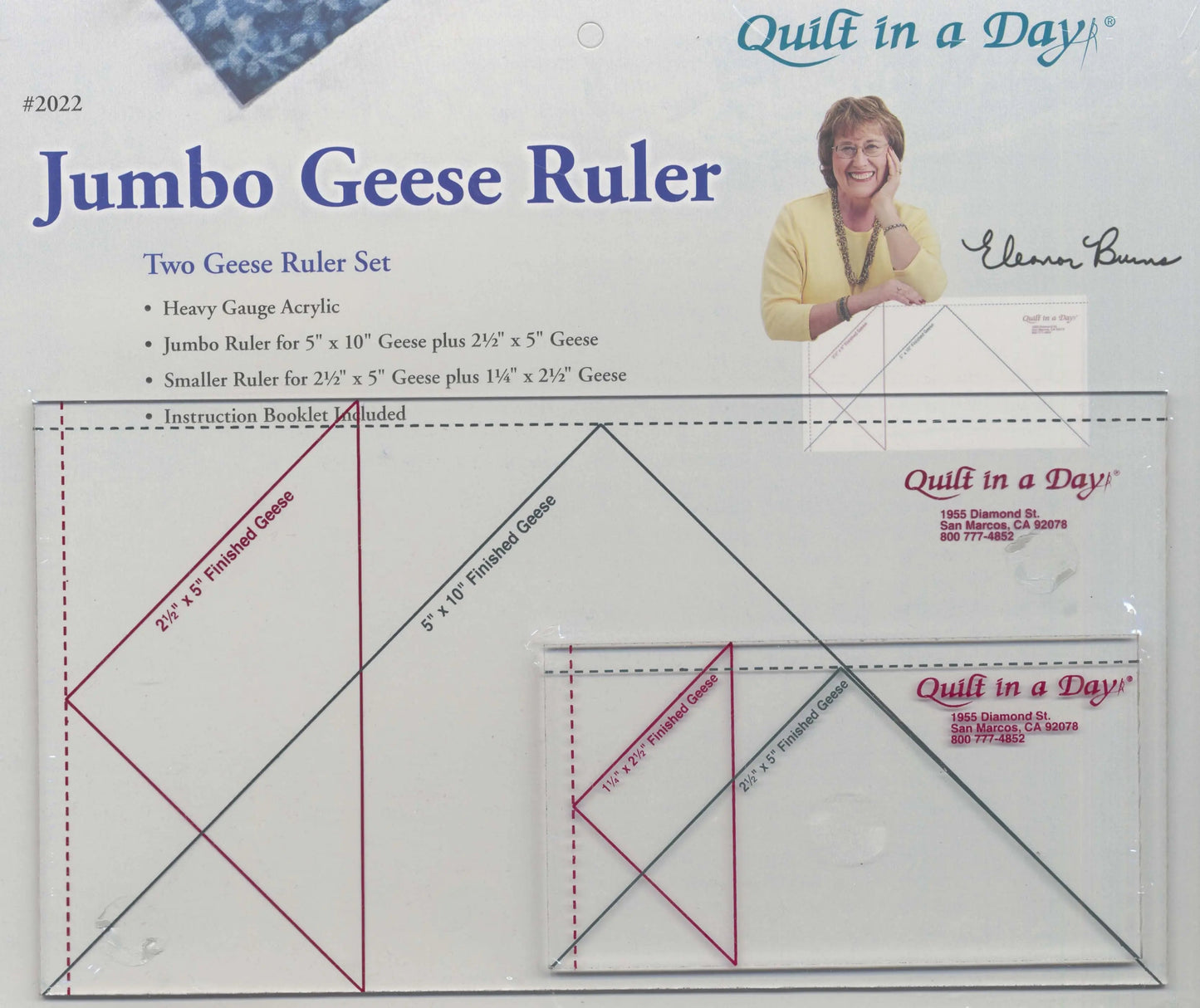 Ruler Jumbo Geese Set - 2 Piece Quilting Rulers