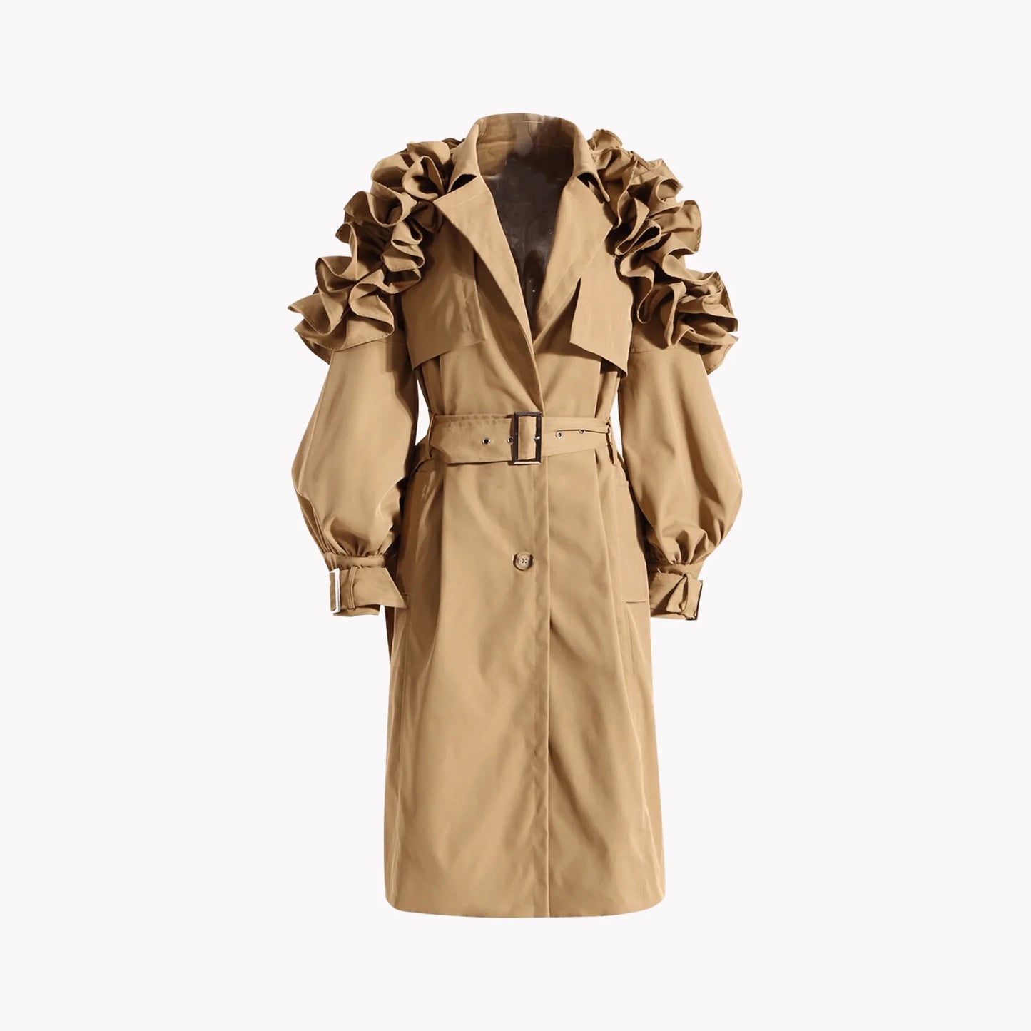 Manteau Trench à Volants