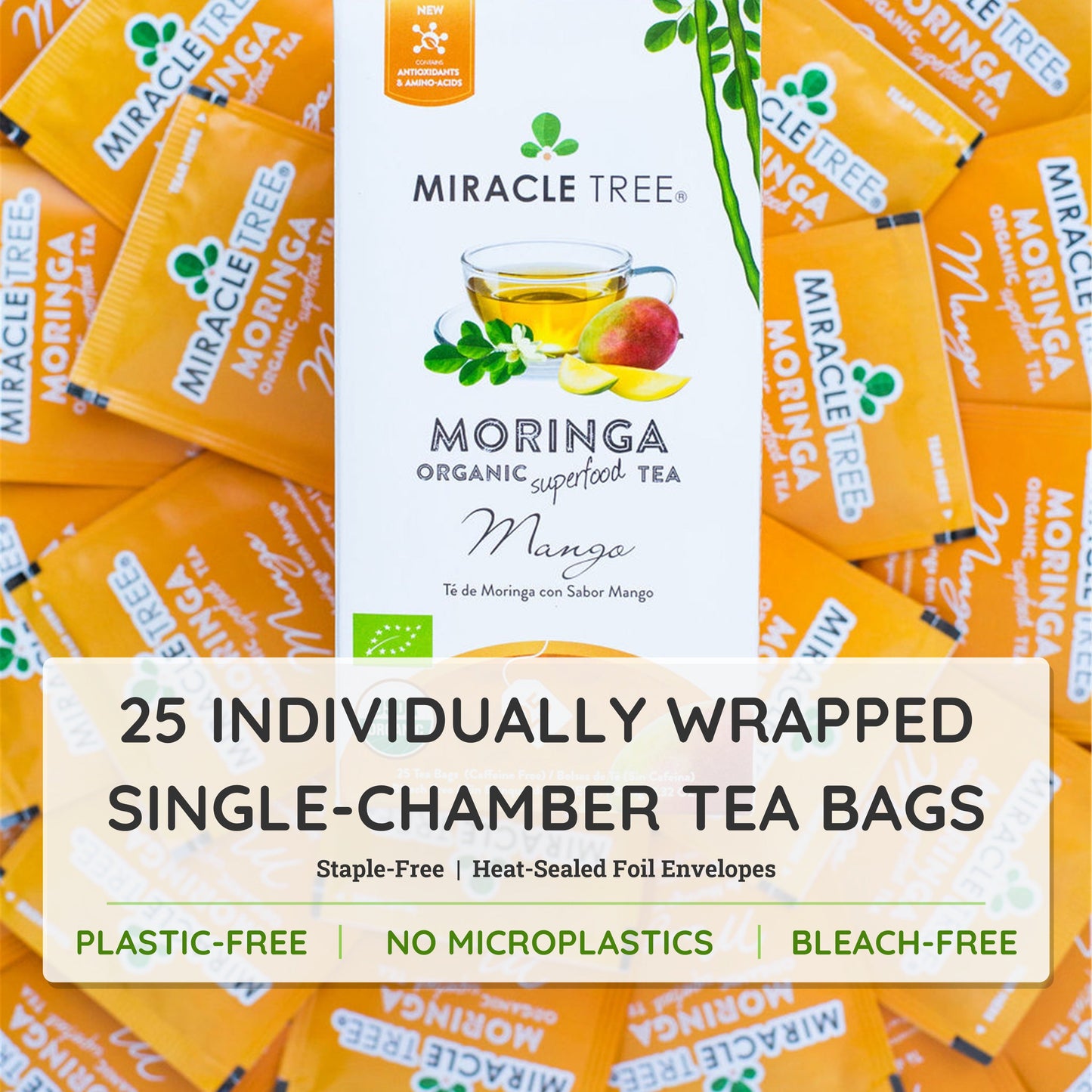 Té de Moringa Orgánico con Sabor a Mango