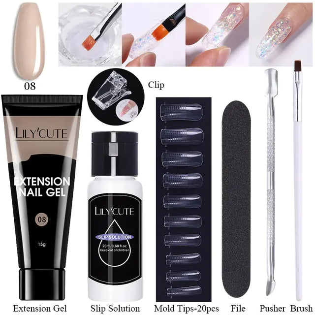 LILYCUTE Nail Extension Gel Set - Premium Nail Care