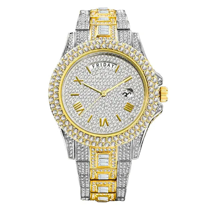 Luxury Men's Watch with 18K Gold Finish