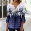 Elegant V-Neck Button T-Shirt for Women