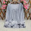 Women's Square Neck Printed Long Sleeve Top