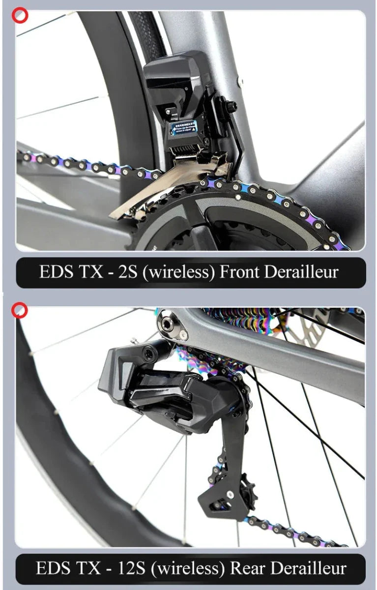 Bicyclette de route en carbone TWITTER R15pro - Vélo disc hydraulique pour hommes