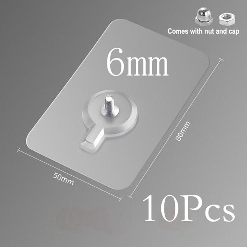 10 Pcs Non-Marking Strong Adhesive Wall Hooks