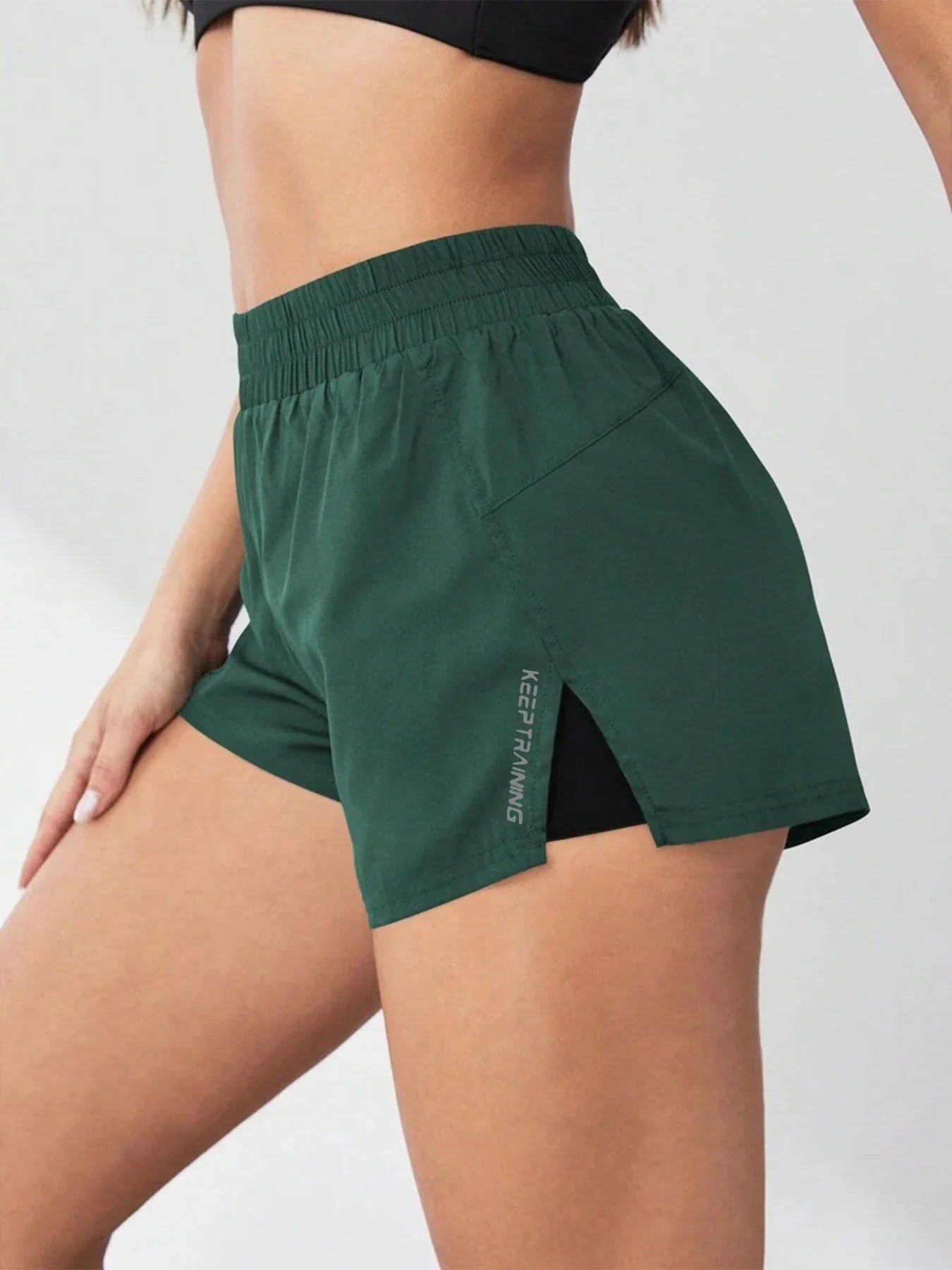 Pantalones Cortos de Yoga Falsos de Dos Piezas para Mujeres