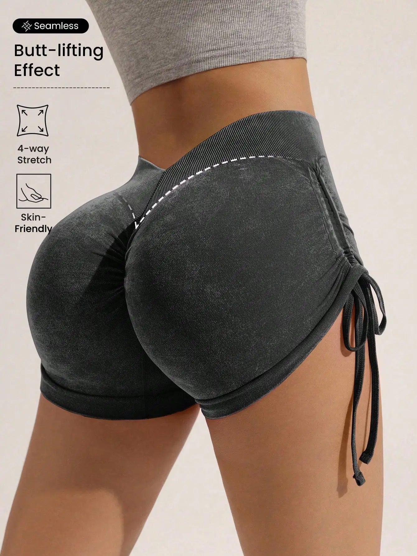 Shorts de yoga pour femmes MatteFit Peach Lift style euro