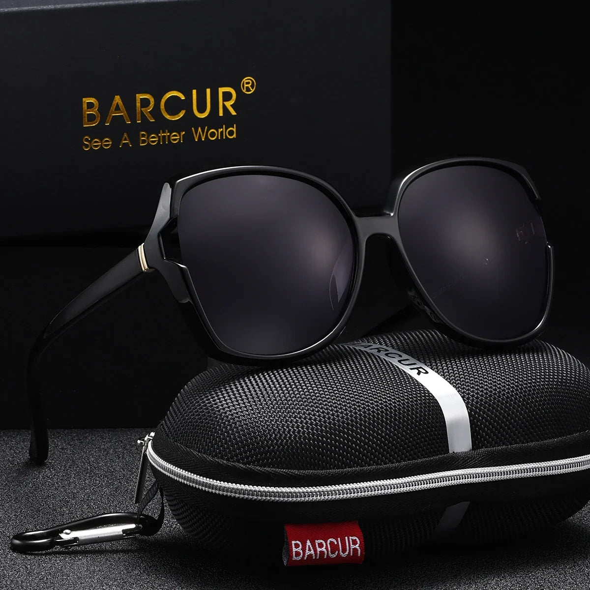 Lunettes de soleil carrées surdimensionnées polarisées BARCUR pour femmes