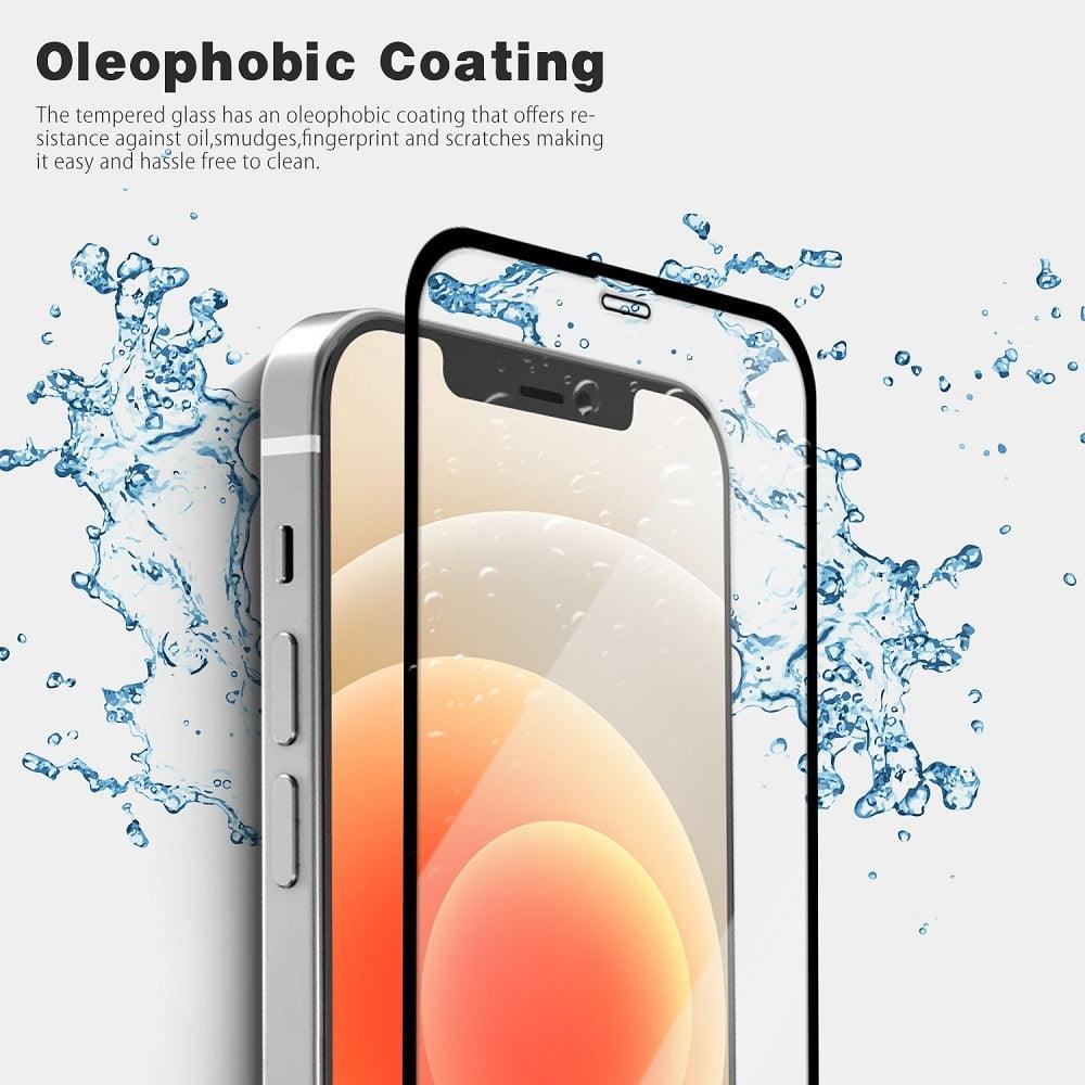Protecteur d'écran en verre trempé complet 4 pièces pour iPhone