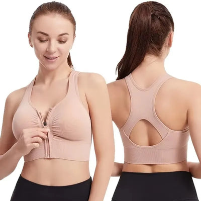 Women's Front Zipper Sports Bra for Active Lifestyles