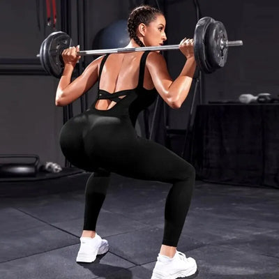 FlexiFit Backless Bodycon Yoga Jumpsuit