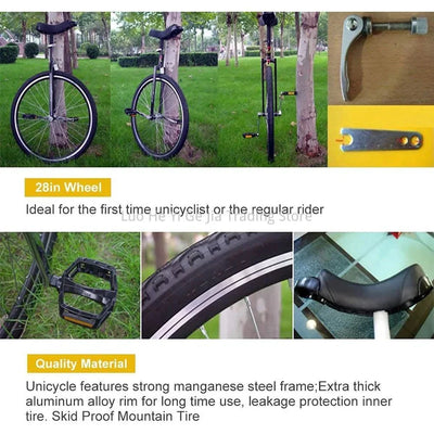 28" Heavy Duty Unicycle with Brakes for Tall Riders