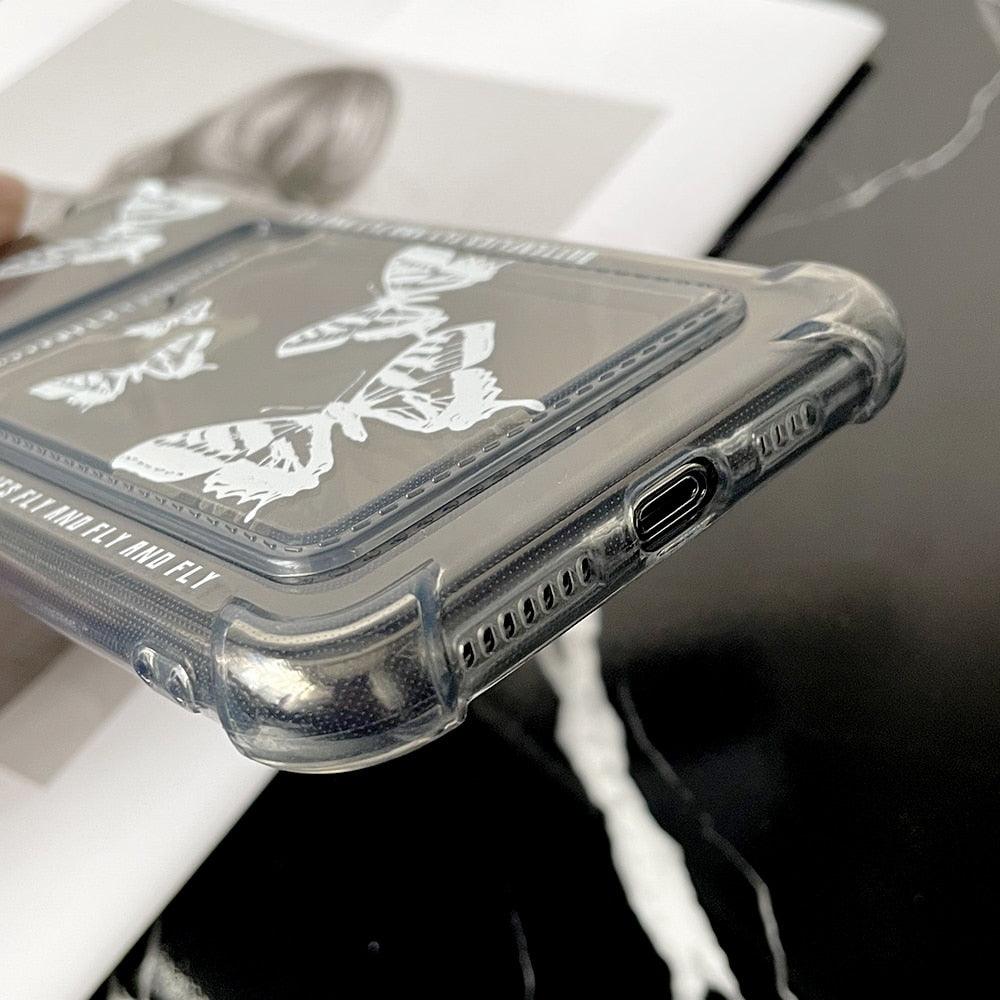 Transparent Butterfly Pattern Case for iPhone 14 Plus & More