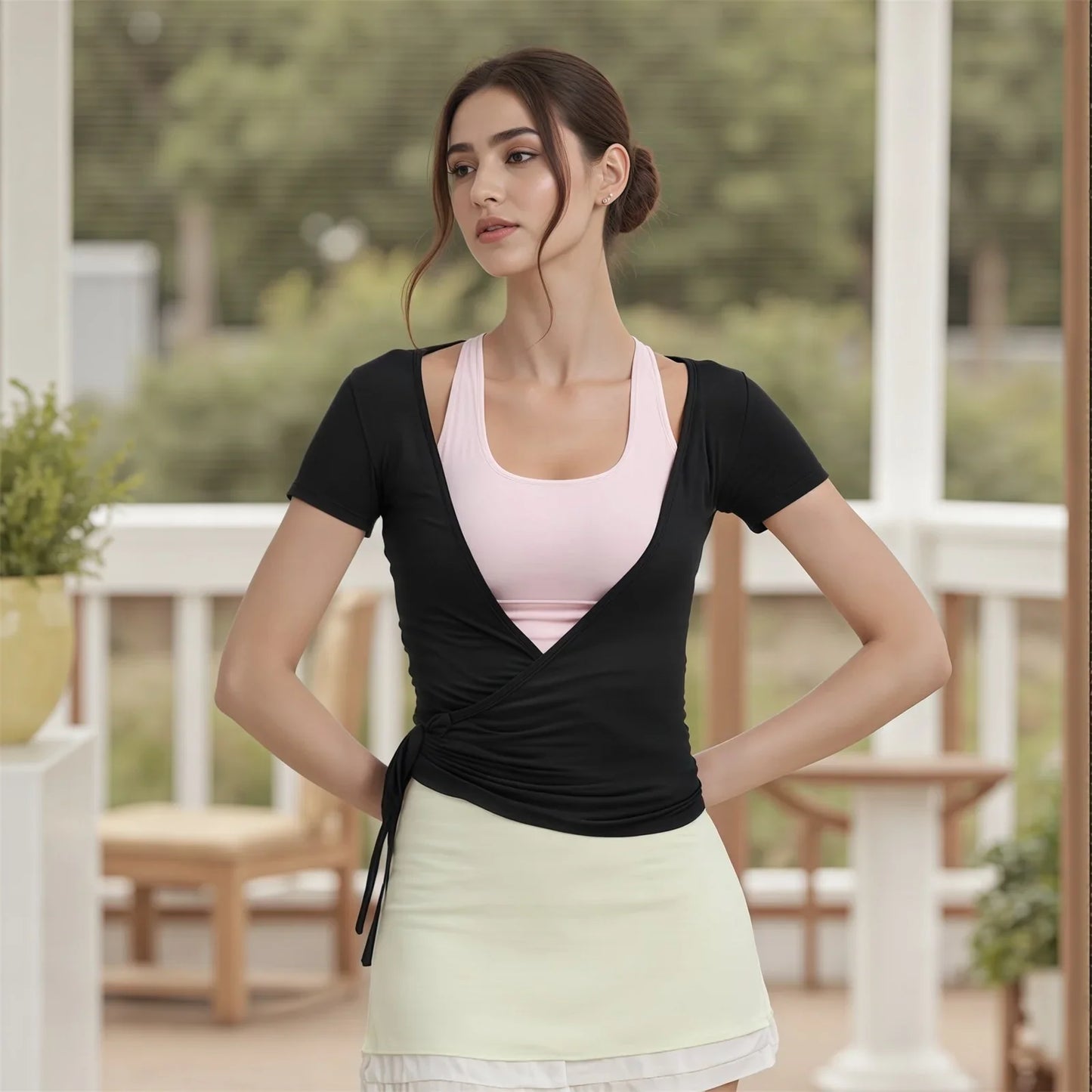 Crop Top V Neck Chic pour Femmes
