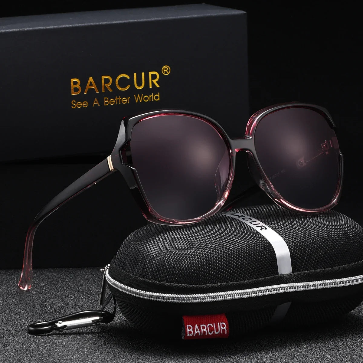 Lunettes de soleil carrées surdimensionnées polarisées BARCUR pour femmes
