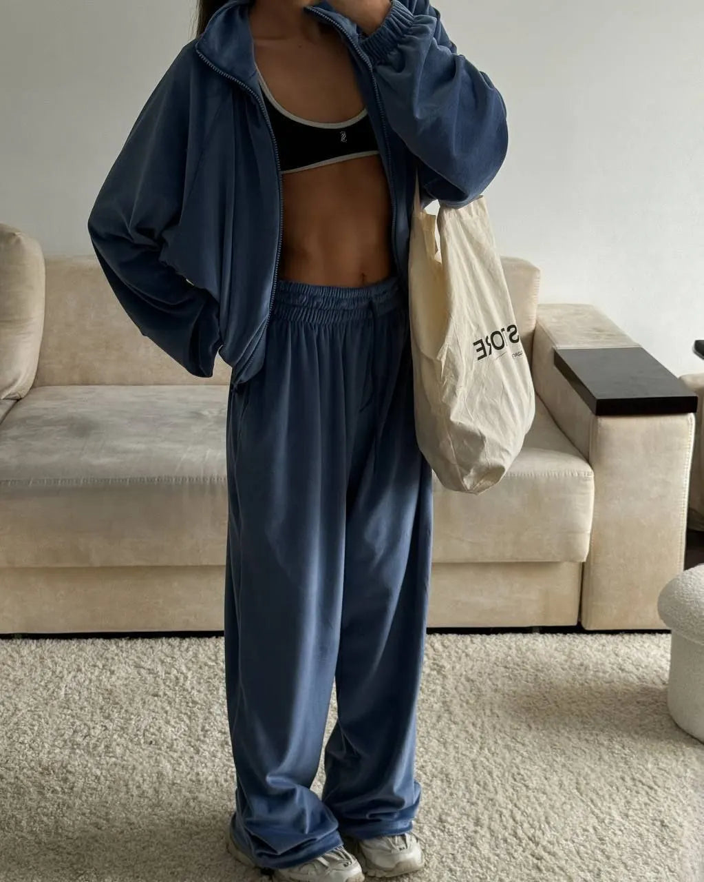 Ensemble de Sweat à Capuche et Pantalons en Velours pour Femmes