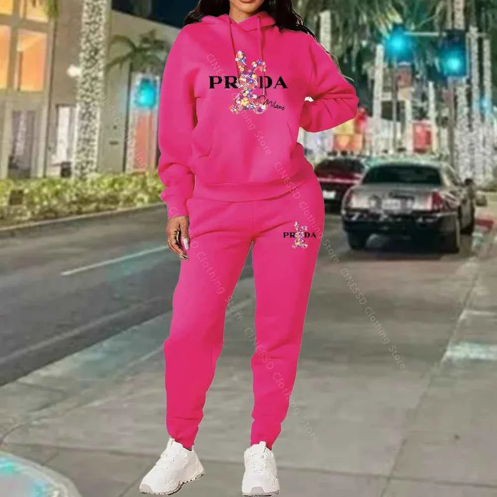 Conjunto de chándal de lujo para mujer de dos piezas en talla grande