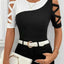 Ladies' Hollow Out Patchwork T-Shirt