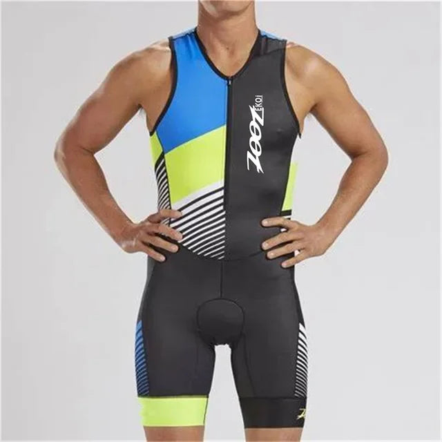 Zootekoi Men's Breathable Sleeveless Jacket for Triathletes