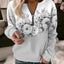 Floral Oversized Zip-Up Hoodie for Women