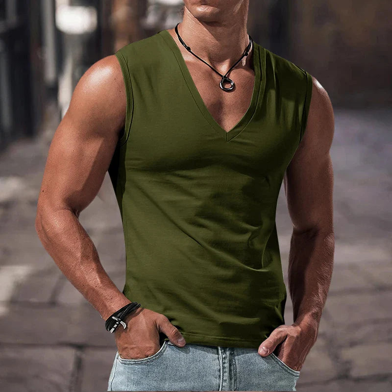 Men's Summer V-Neck Fitness Tank Top