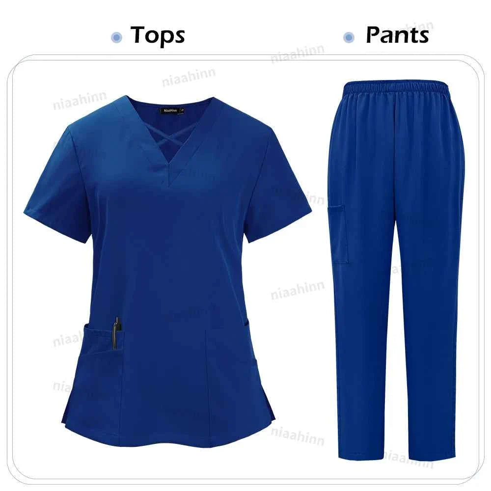 Premium Spandex Scrub Uniform Set - Top & Pants