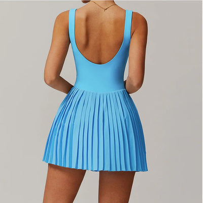 Premium Tennis Jumpsuit with Pockets & Pleats