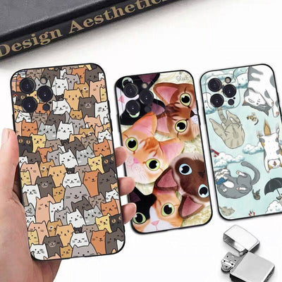 Cat Art Phone Case for iPhone - Clear Protective Cover
