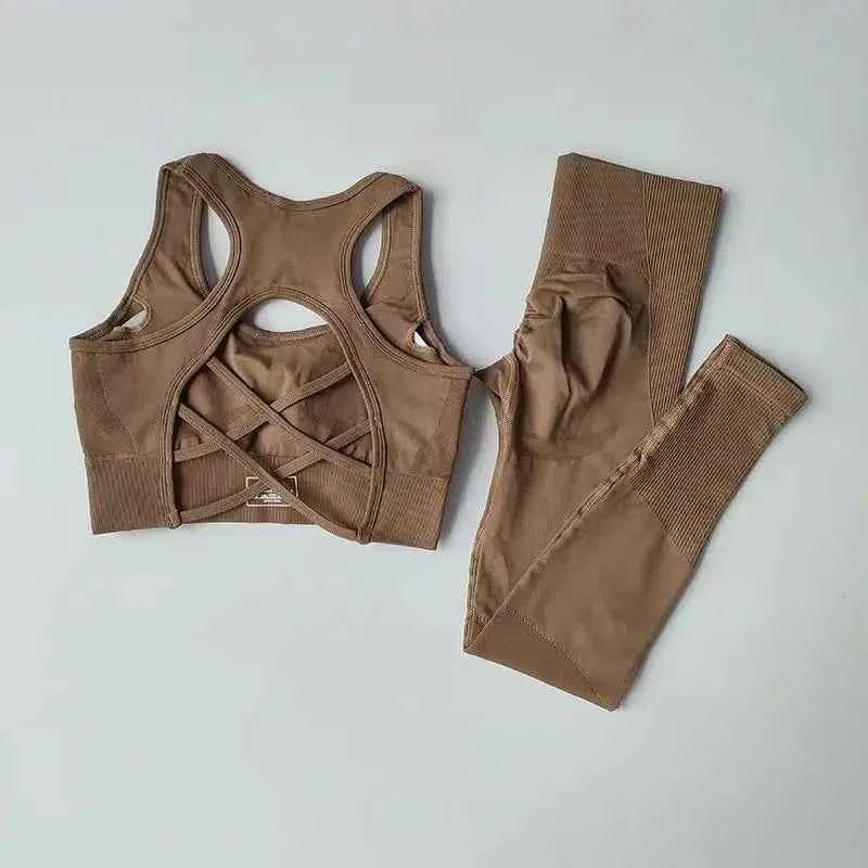 Conjunto de Sujetador Deportivo y Leggings para Mujer de 2 Piezas