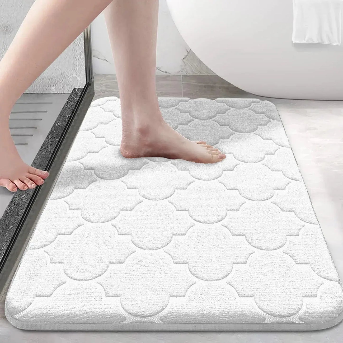 Tapis de bain en mousse à mémoire d'eau absorbante et antidérapant