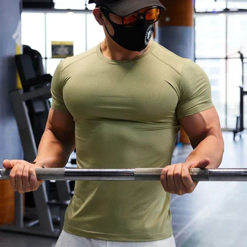 T-shirts de sport pour hommes grande taille en tissu Dry Fit