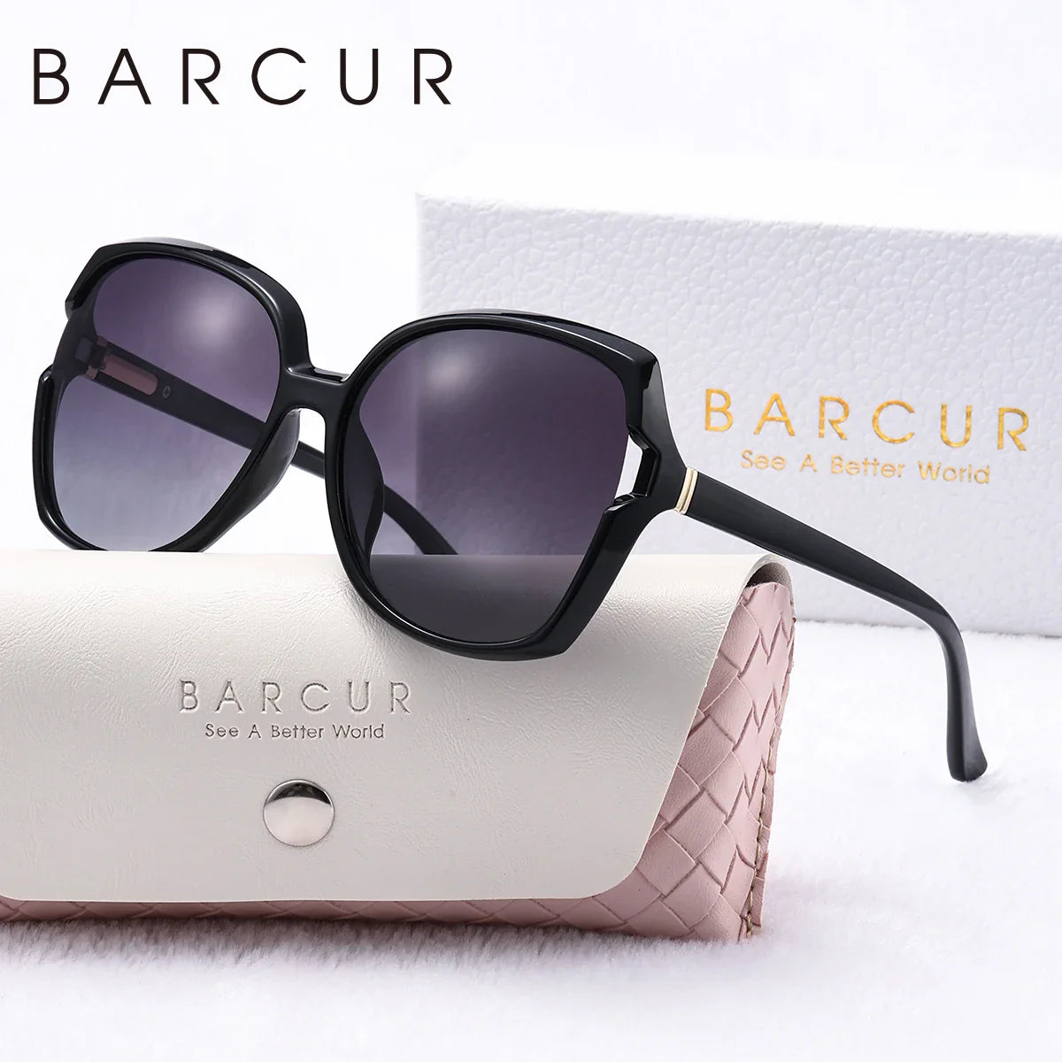 Gafas de sol polarizadas de marco de mariposa degradado para mujeres BARCUR