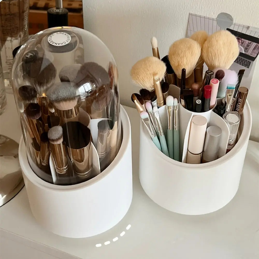 Rangement de pinceaux de maquillage de bureau élégant avec couvercle
