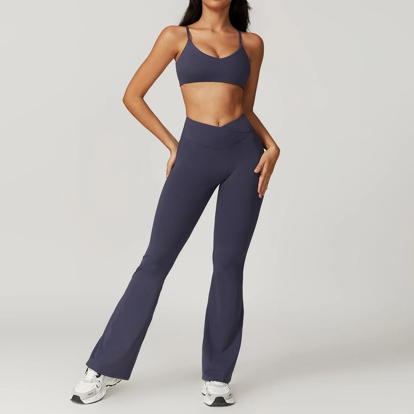 Ensemble de yoga pour femmes en 2 pièces : top court et leggings