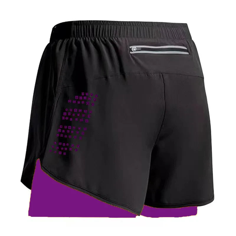 Shorts de course 2 en 1 pour hommes à séchage rapide