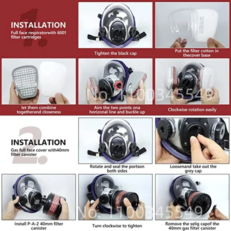 Masque à gaz respiratoire intégral premium pour usage tactique