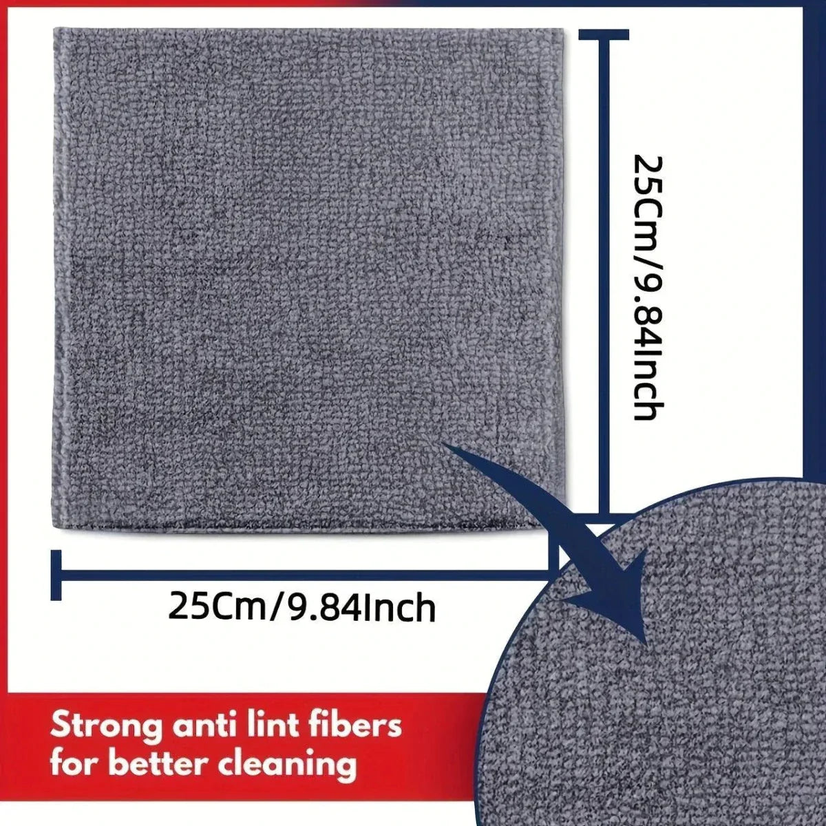 Juego de Toallas de Cocina de Microfibra Ultra Fina Gris Claro - 5/10/20 pcs