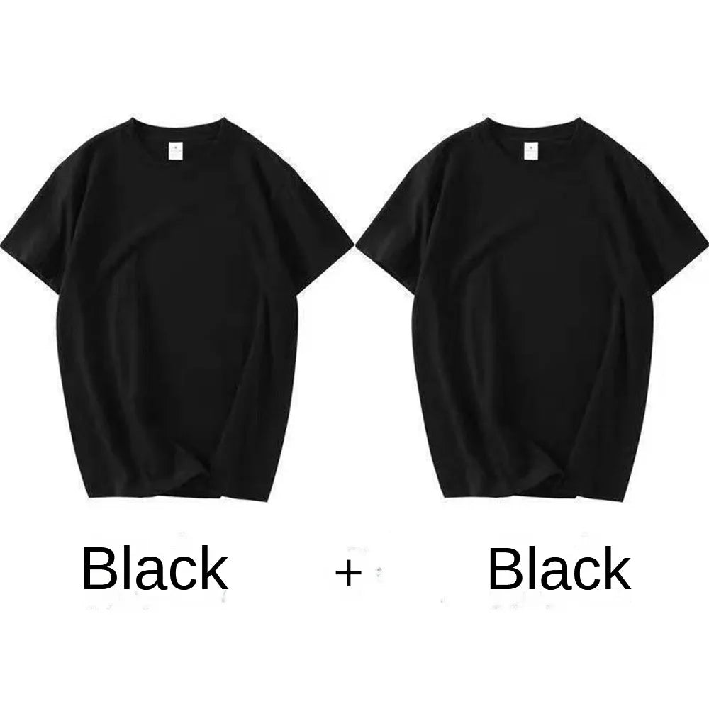 Paquete de 2 camisetas de algodón blancas unisex de corte holgado